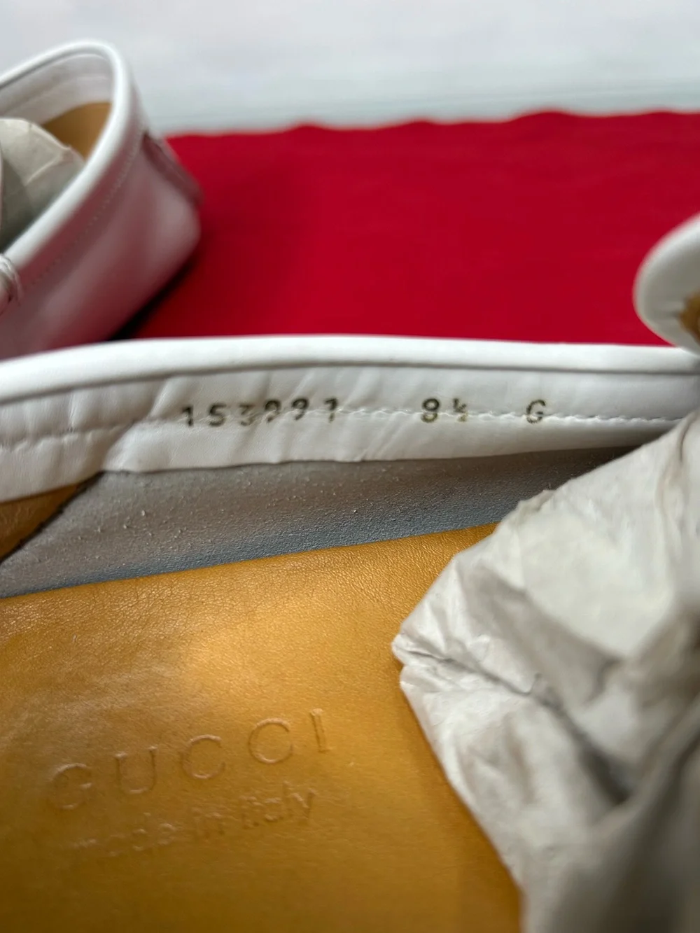 Gucci Loafers Drivers Leather White GG Monogram Slip On  display picture 3
